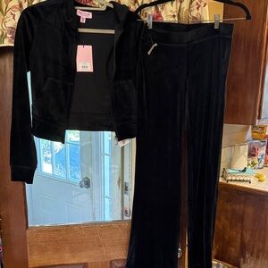 Juicy Couture Classic Black Velour Set